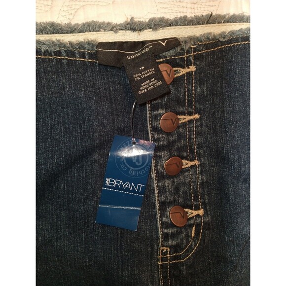 NWT Vtg Lane Bryant Venezia Y2K Plus Size Cotton Denim Mini Skirt Raw Ham S 18 - Picture 4 of 6